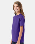 Hanes 5450 Purple — on model side