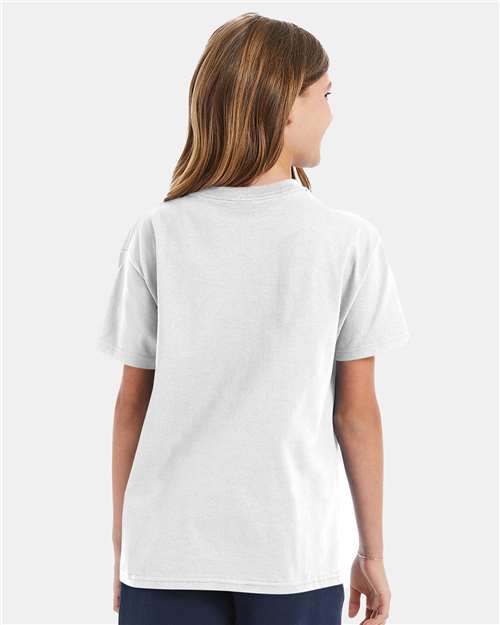 Hanes 5450 White — on model back