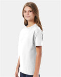 Hanes 5450 White — on model side