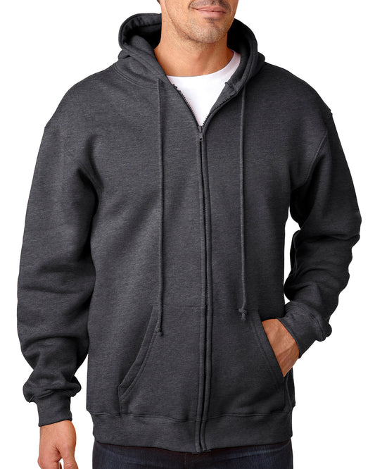 Unisex 80% cotton/20% polyester Full-Zip Hoodie - Charcoal Heather