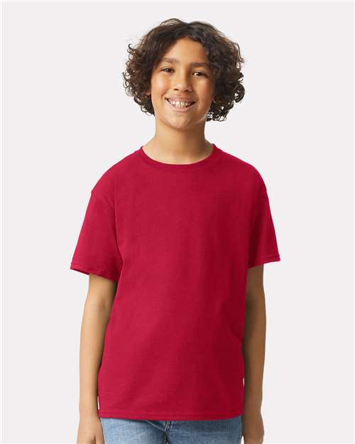 Gildan 2000B Cherry Red — on model front