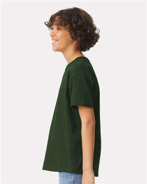 Gildan 2000B Forest Green — on model side
