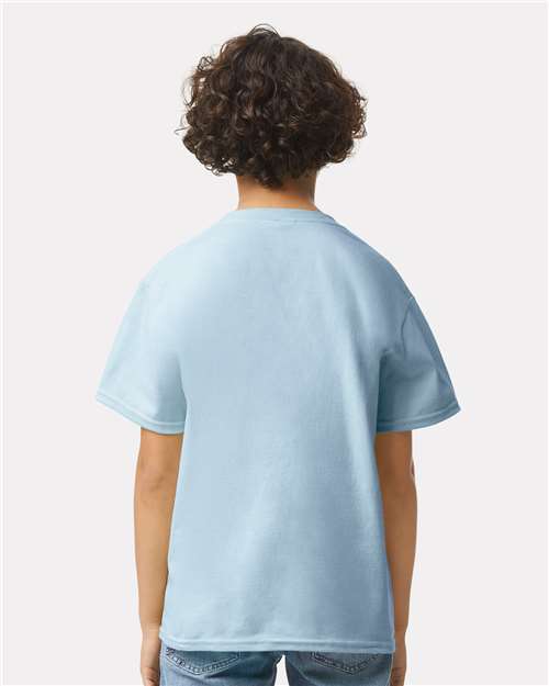 Gildan 2000B Light Blue — on model back
