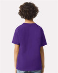 Gildan 2000B Purple — on model back