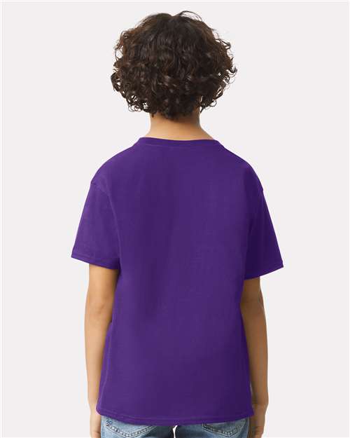 Gildan 2000B Purple — on model back