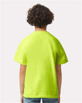 Gildan 2000B Safety Green — on model back