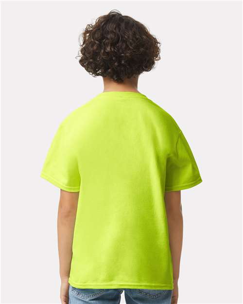 Gildan 2000B Safety Green — on model back