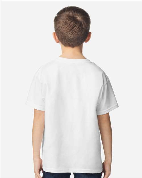 Gildan 2000B White — on model back