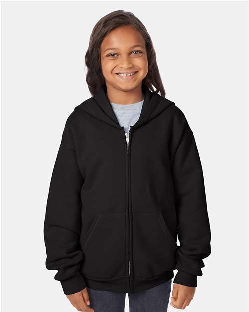 Hanes P480 Black — on model front