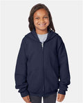 Hanes P480 Navy — on model front