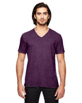 Unisex Triblend V-Neck T-Shirt - Heather Aubergine