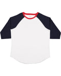 Youth Baseball T-Shirt - White / Navy / Red