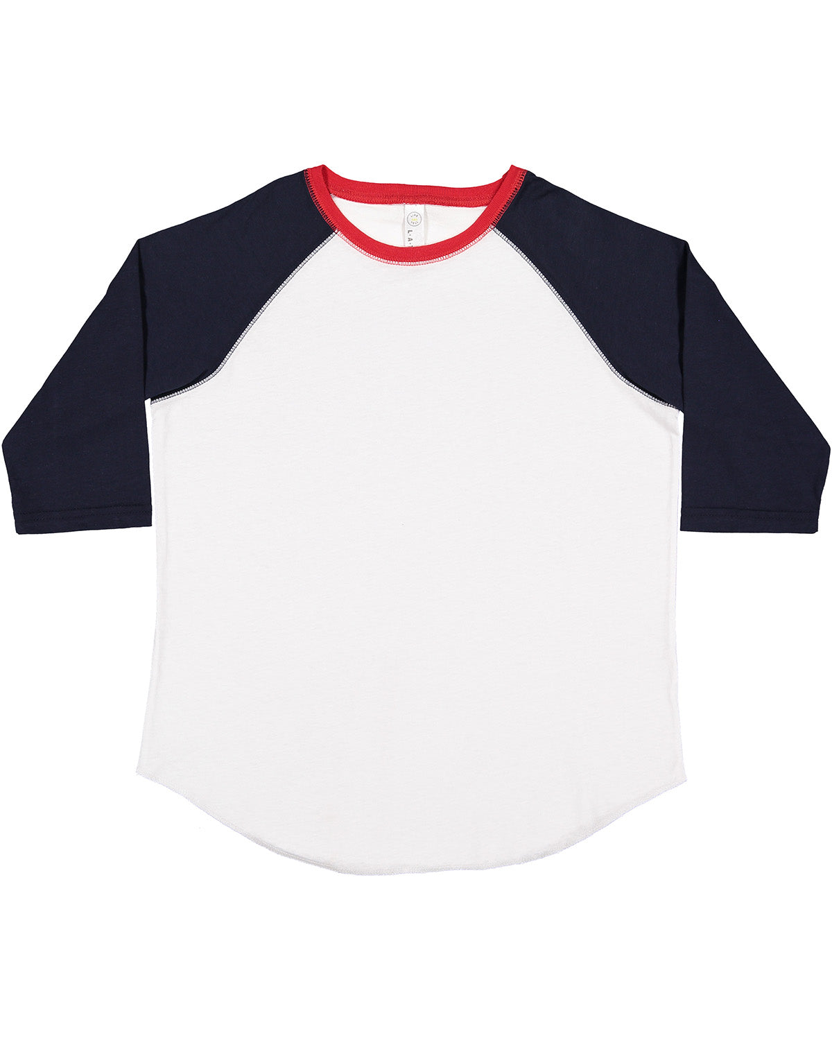 Youth Baseball T-Shirt - White / Navy / Red