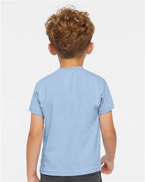 Rabbit Skins 3301T Light Blue — on model back