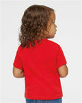 Rabbit Skins 3301T Red — on model back