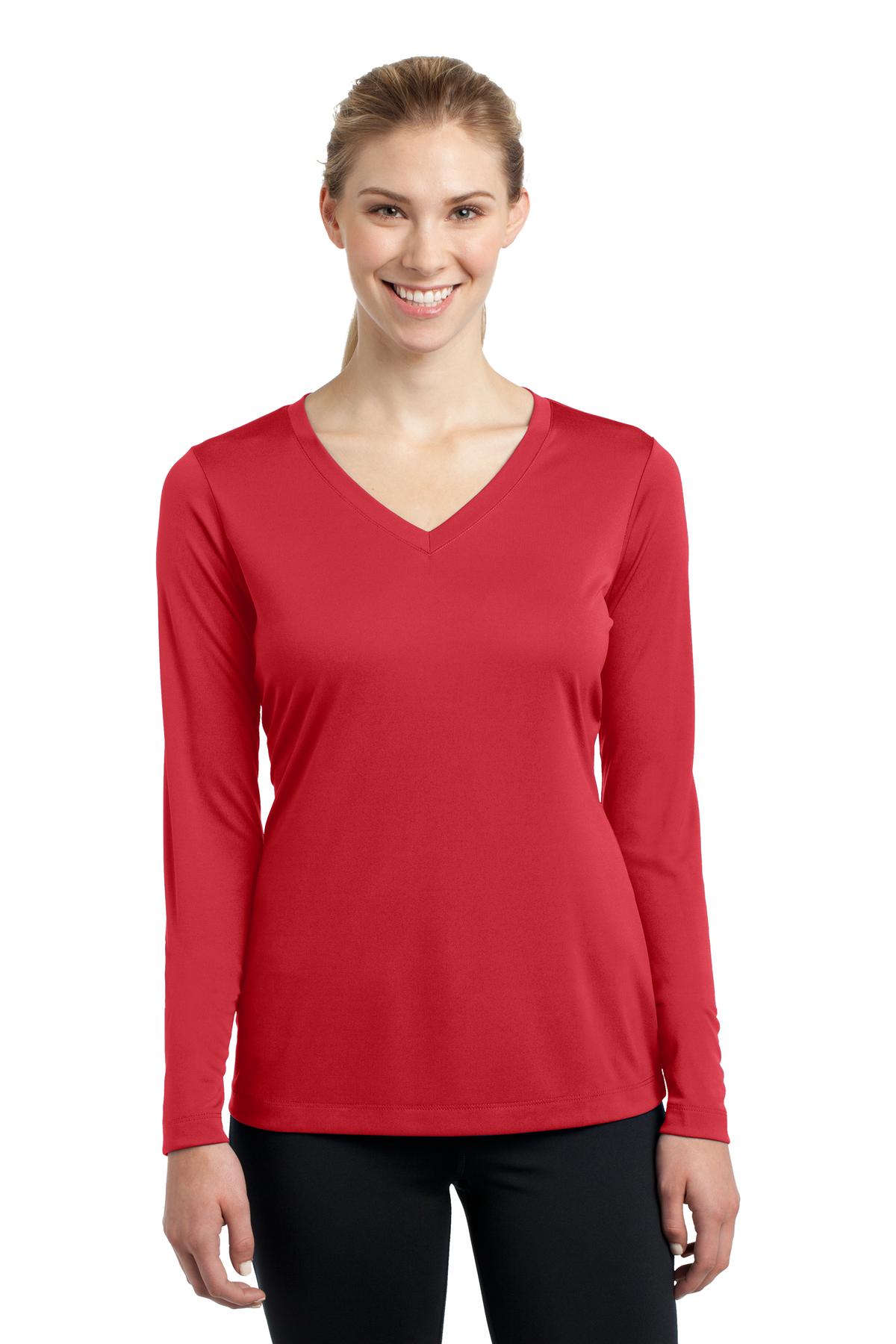 Women's Long Sleeve PosiCharge Competitor V-Neck Tee - True Red