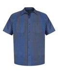 Red Kap SP24 Grey/ Blue Stripe — front