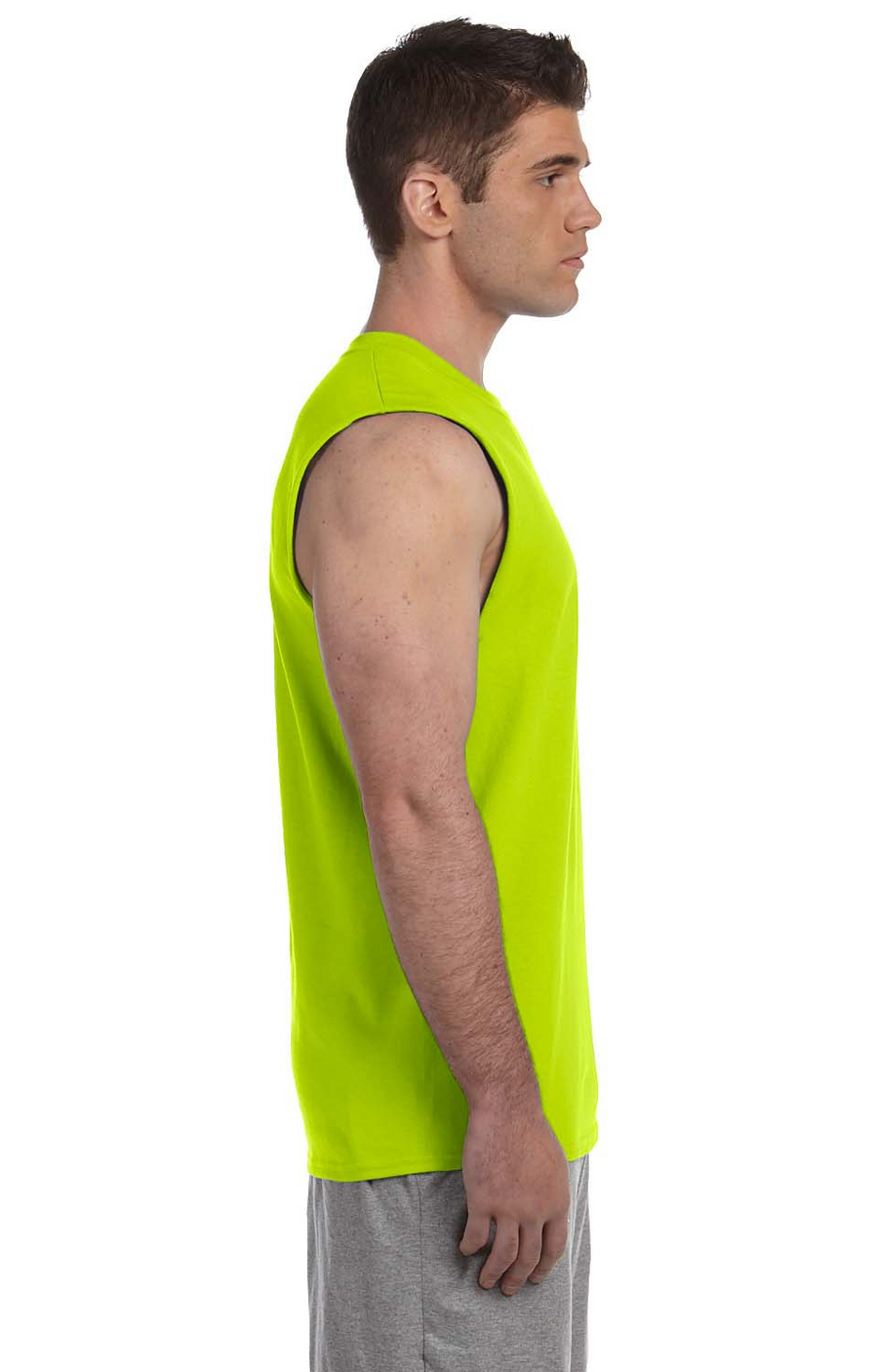 Unisex Ultra Cotton® Sleeveless T-Shirt - High Viz Safety Green