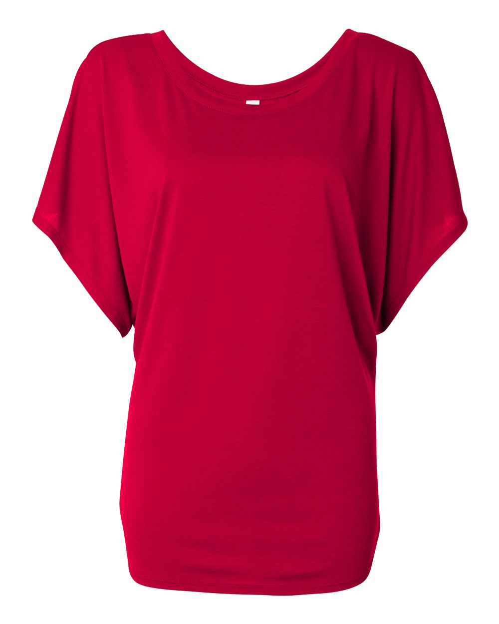 Women's Flowy Draped Sleeve Dolman T-Shirt - Red