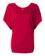 Bella + Canvas 8821 - Women's Flowy Draped Sleeve Dolman T-Shirt - Red