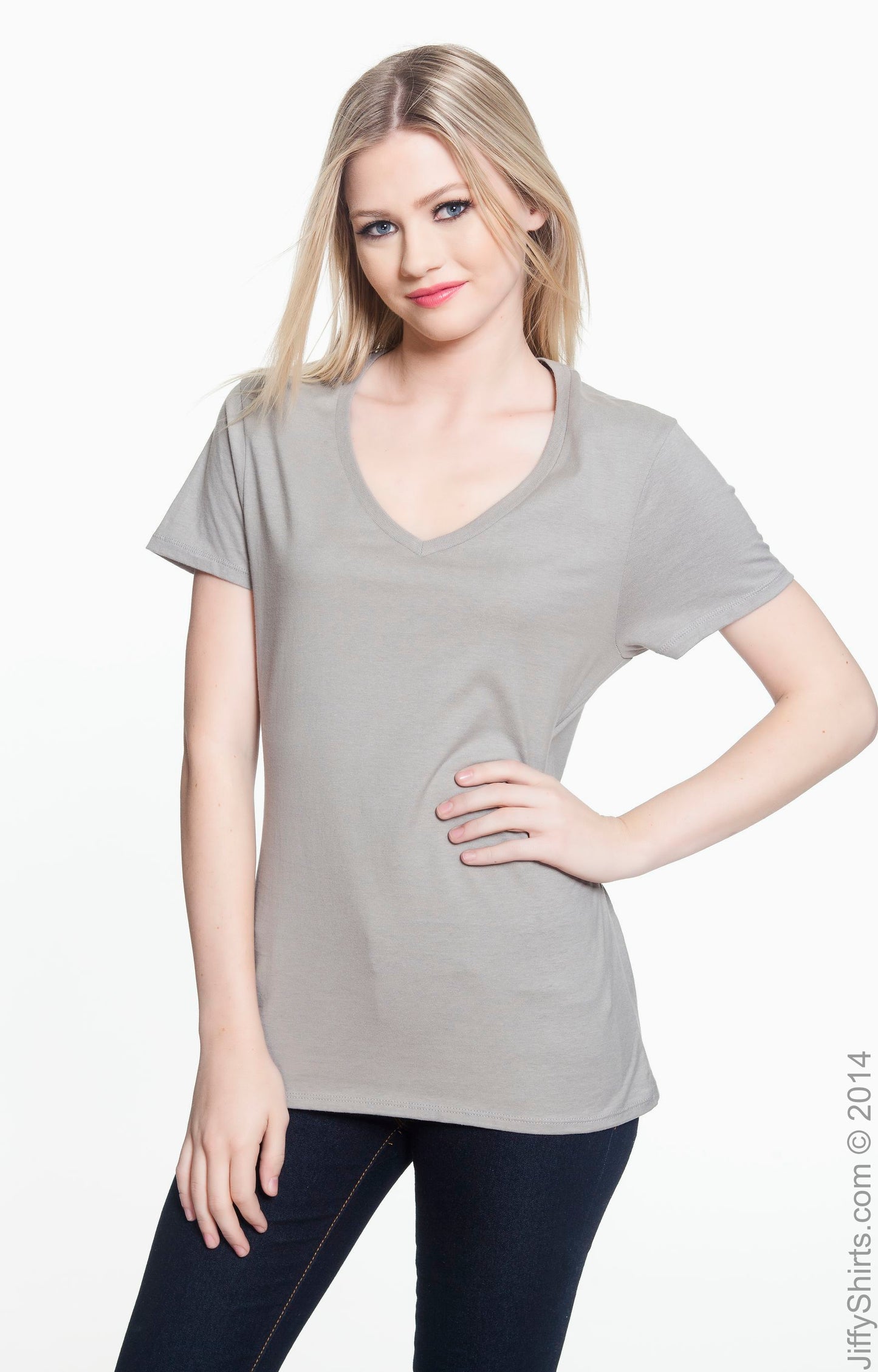 Women's Perfect-T Short Sleeve V-neck - Vintage Gray