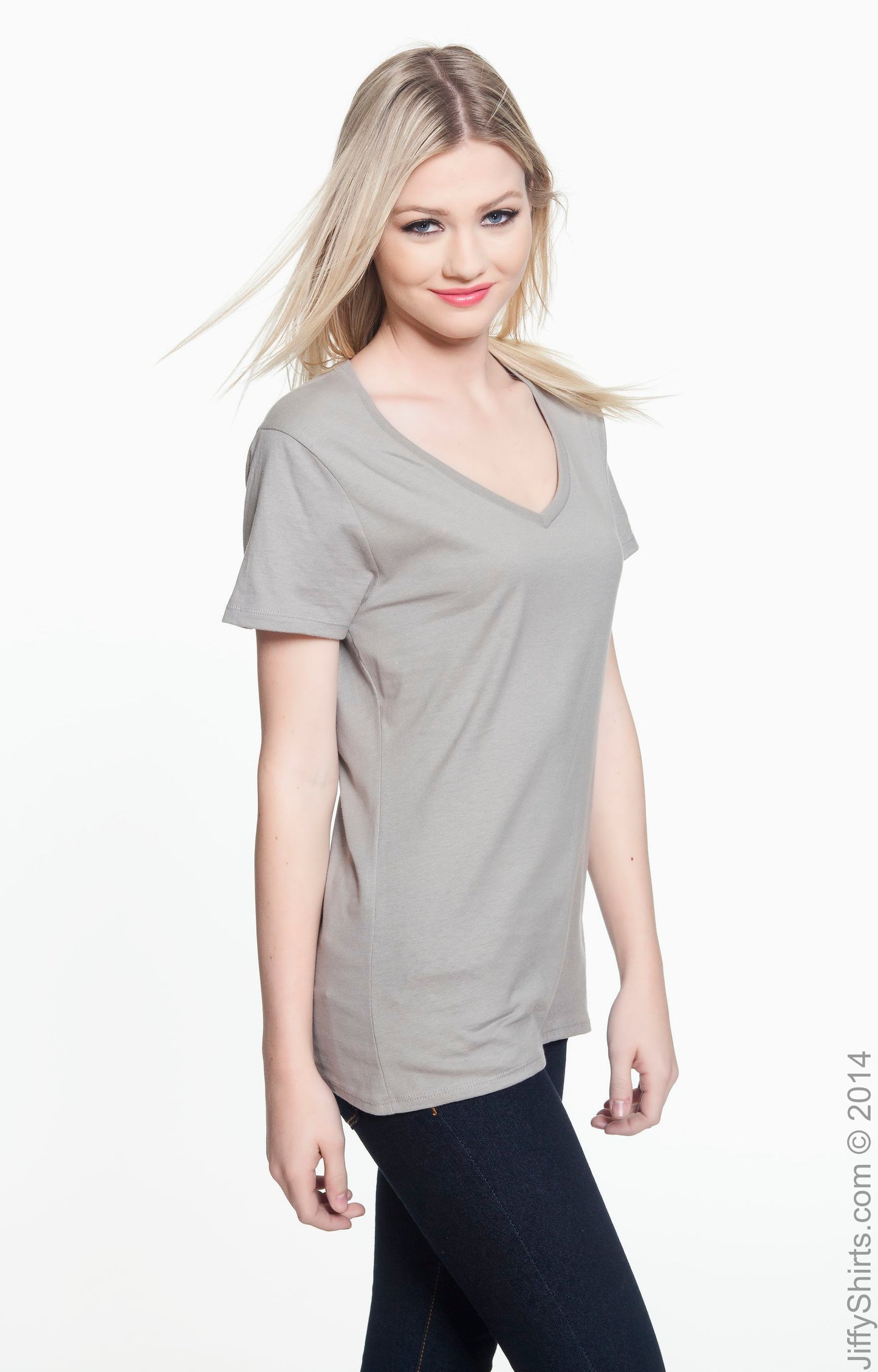Women's Perfect-T Short Sleeve V-neck - Vintage Gray