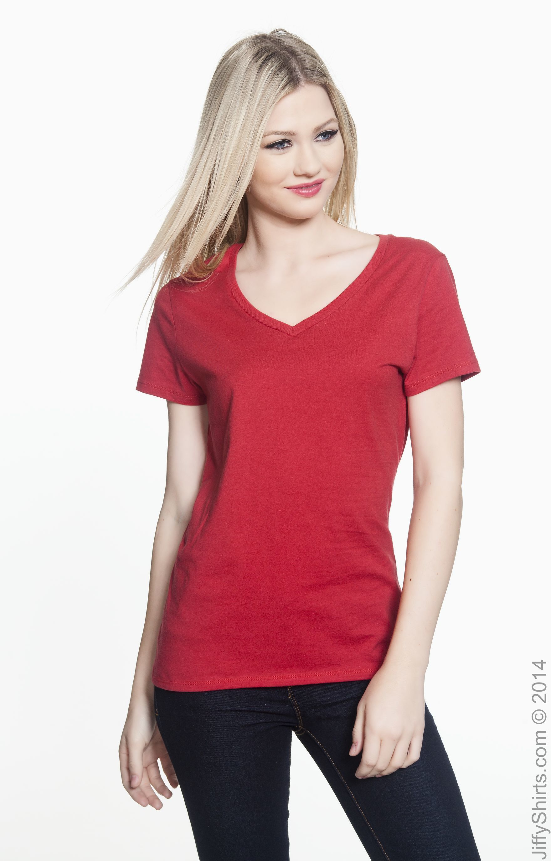 Women's Perfect-T Short Sleeve V-neck - Vintage Red