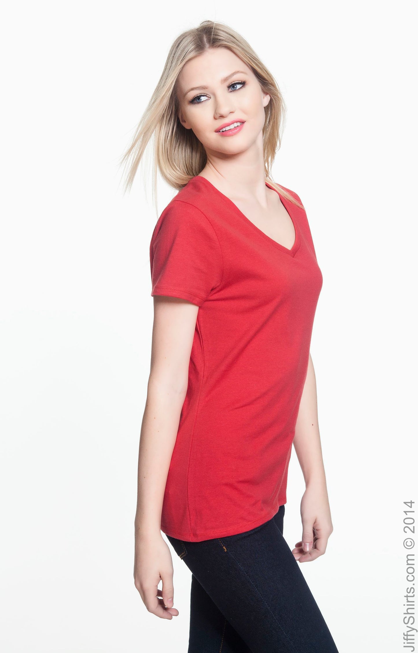 Women's Perfect-T Short Sleeve V-neck - Vintage Red