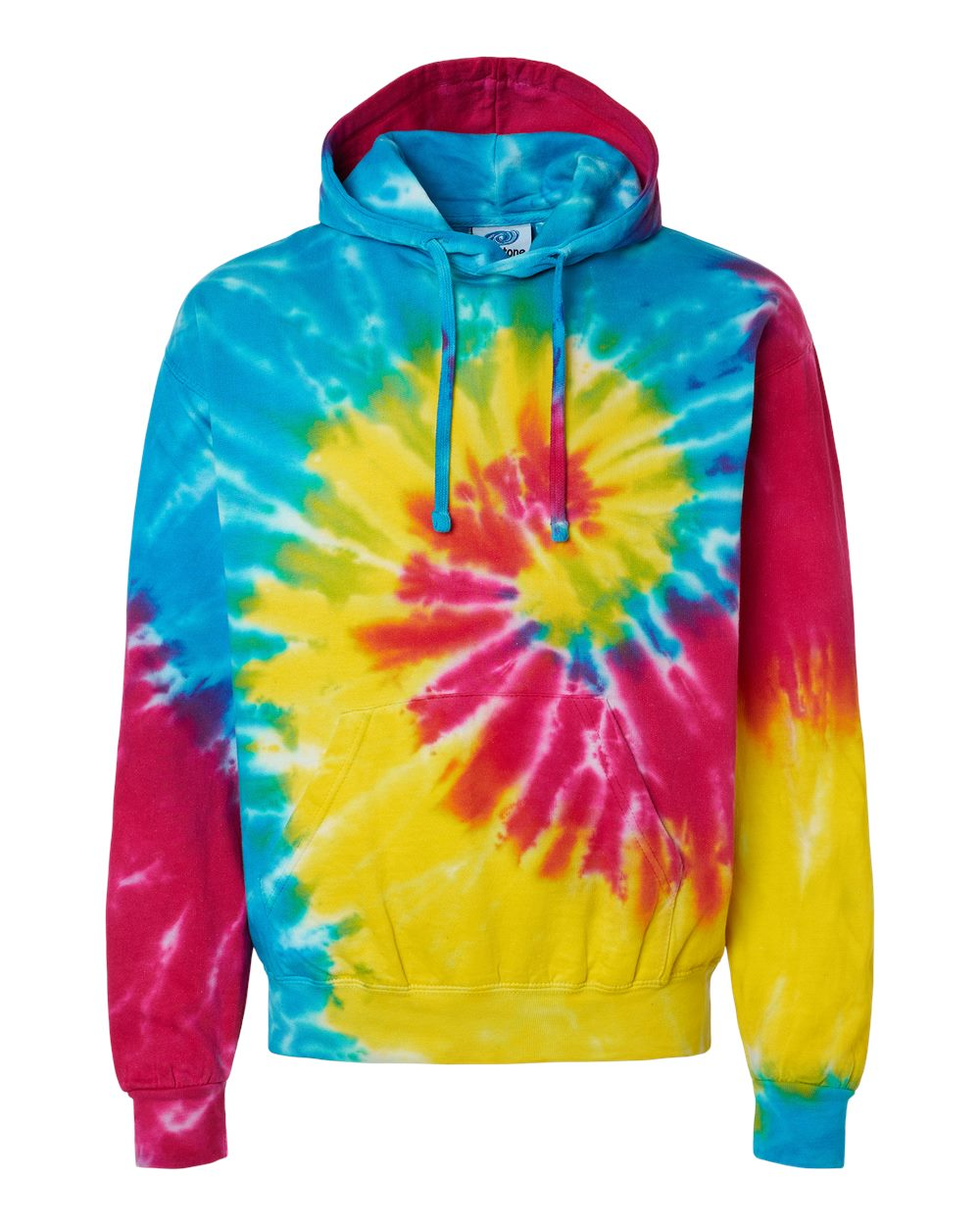 Unisex Tie-Dyed Pullover Hoodie - Reactive Rainbow