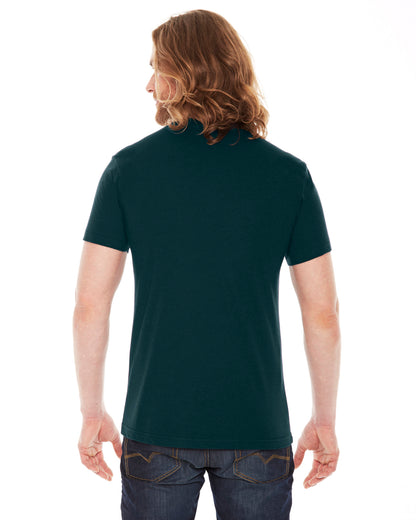Unisex Poly-Cotton Short-Sleeve Crewneck - Black Aqua
