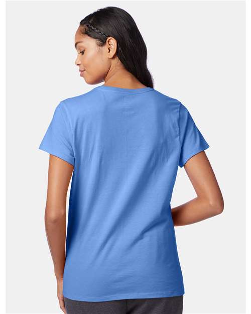 Hanes SL04 Carolina Blue — on model back
