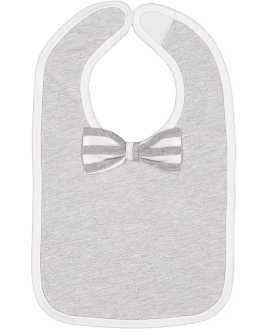 Infant Baby Rib Bow Tie Bib - Heather / White / Heather White St
