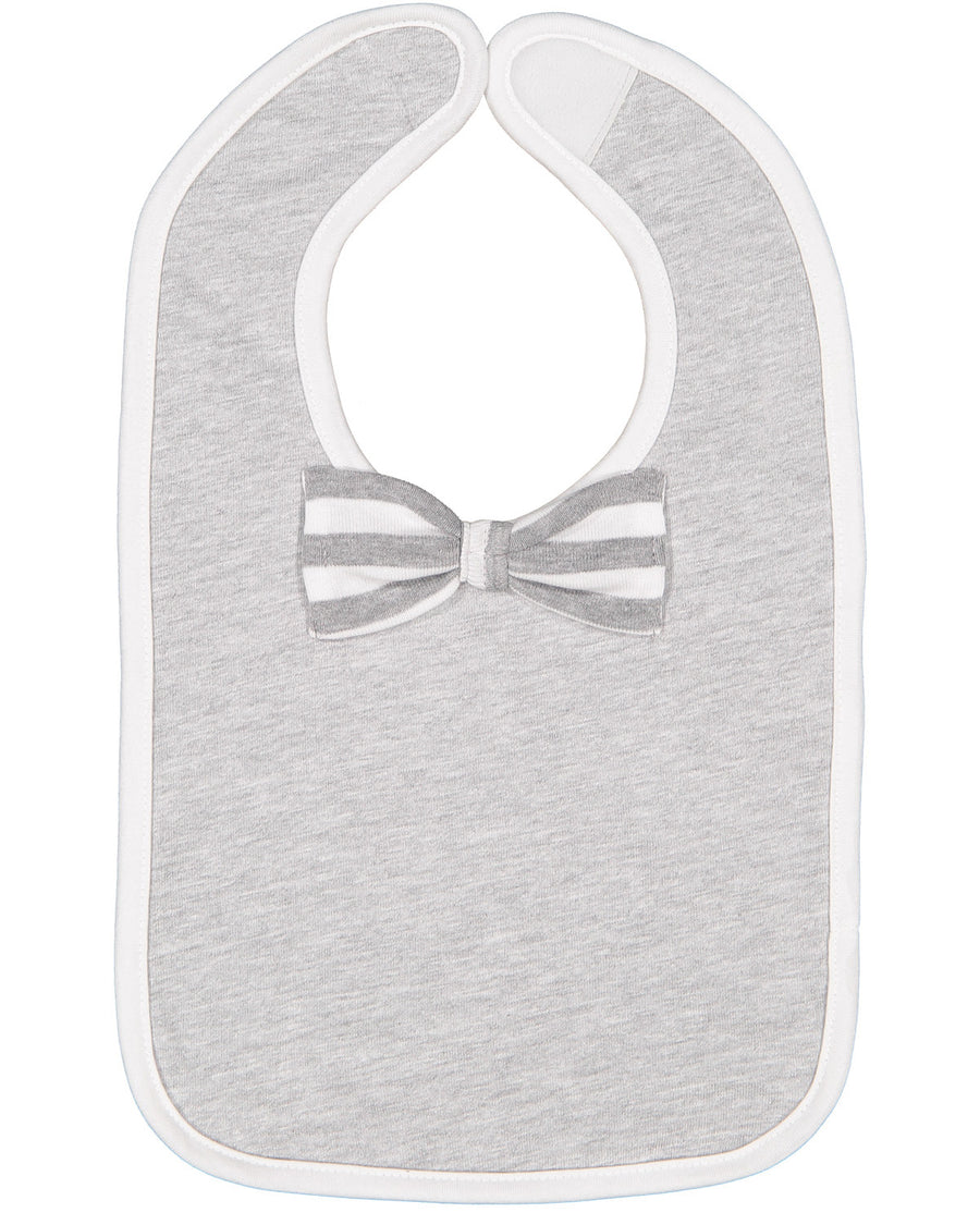 Infant Baby Rib Bow Tie Bib - Heather / White / Heather White St