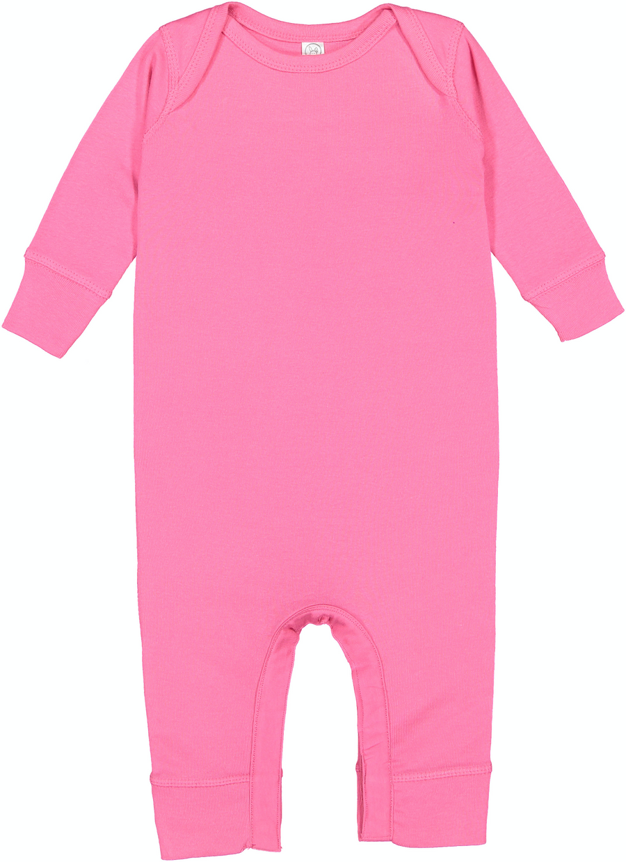 Infant Long-Sleeve Baby Rib Coverall - Raspberry