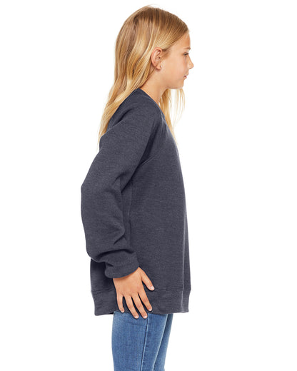 Youth Sponge Fleece Raglan Sweatshirt - Heather Navy