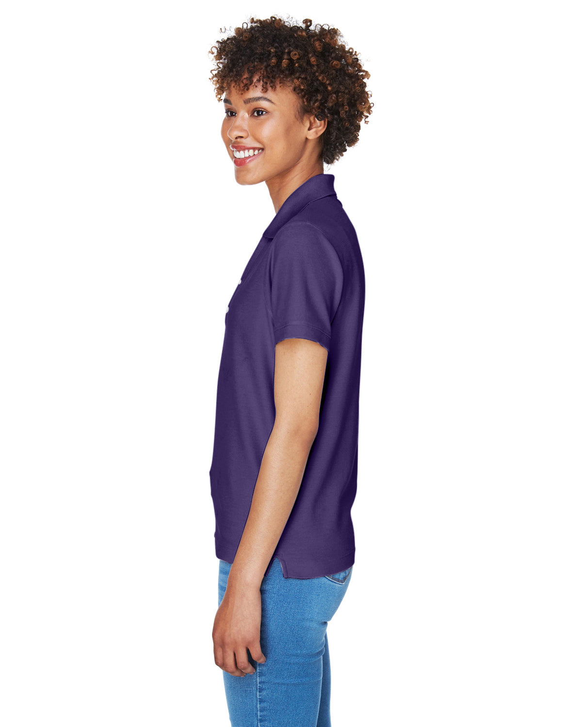 Women's Pima Piqué Short-Sleeve Y-Collar Polo - Deep Purple