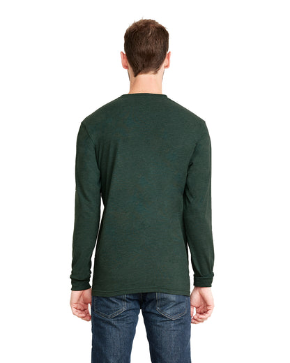 Unisex Sueded Long-Sleeve Crew - Heather Forest Green