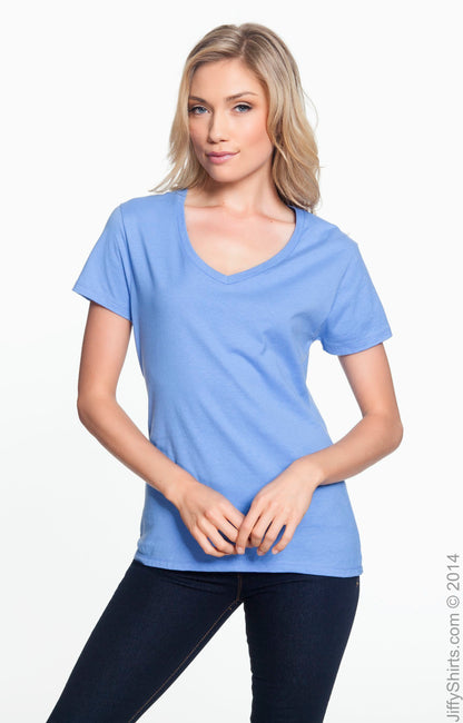 Women's Perfect-T Short Sleeve V-neck - Vintage Blue