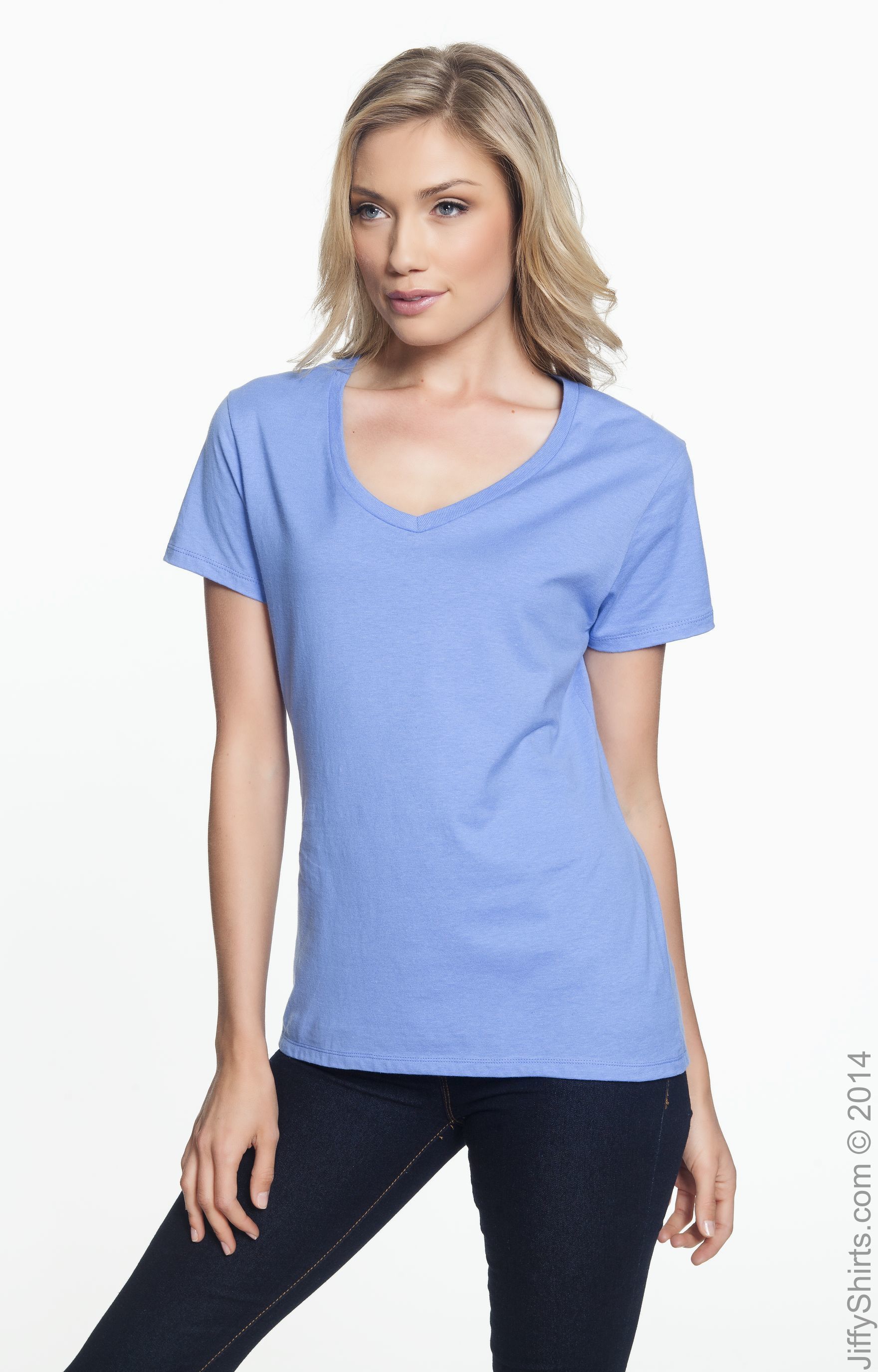 Women's Perfect-T Short Sleeve V-neck - Vintage Blue