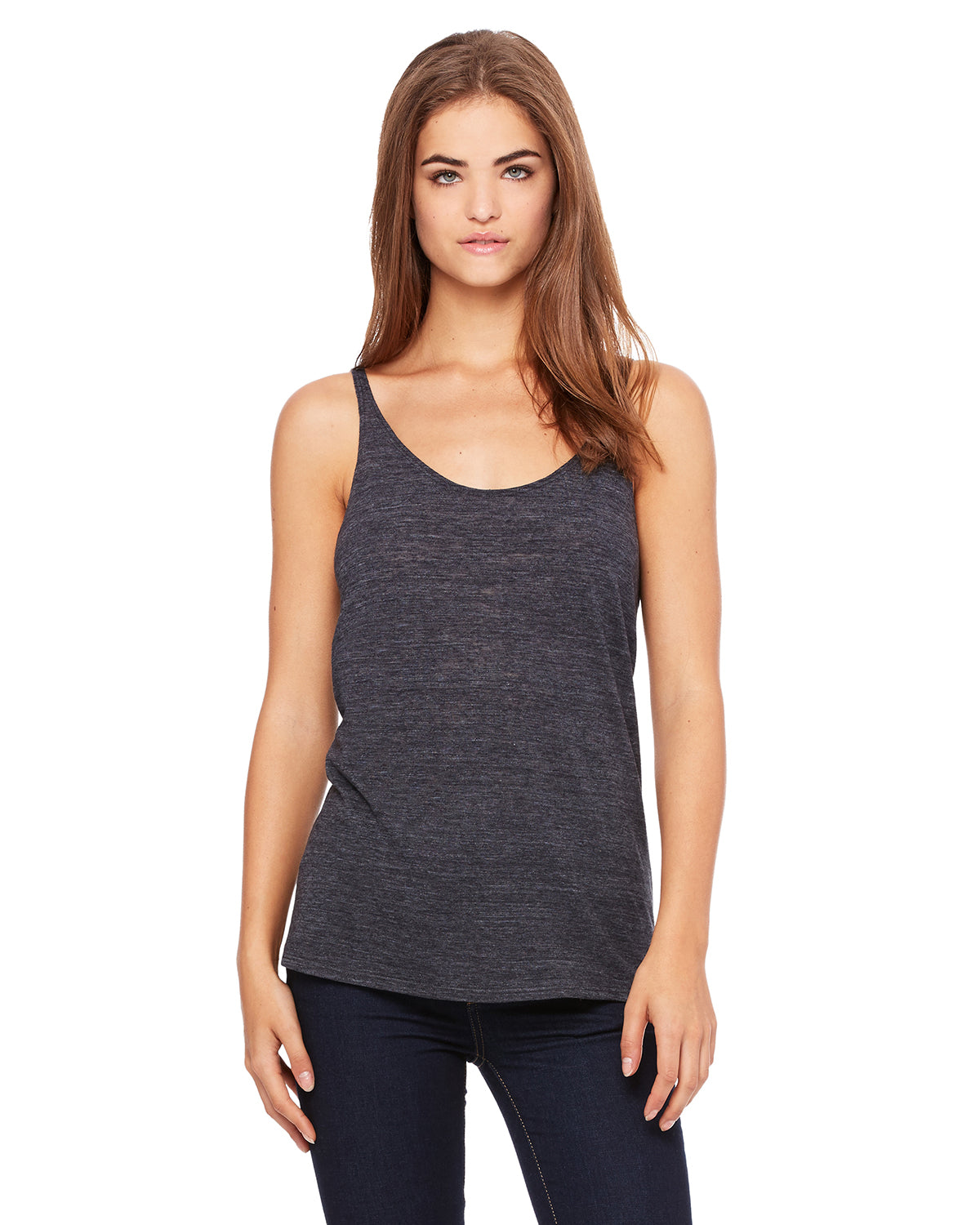 Women's Slouchy Tank - Black Slub