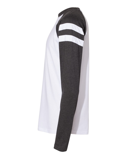 Men's Gameday Mash-Up Long Sleeve Fine Jersey T-Shirt - B White / Vintage Smoke / B White