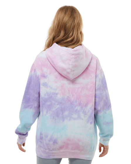 Unisex Tie-Dyed Pullover Hoodie - Cotton Candy