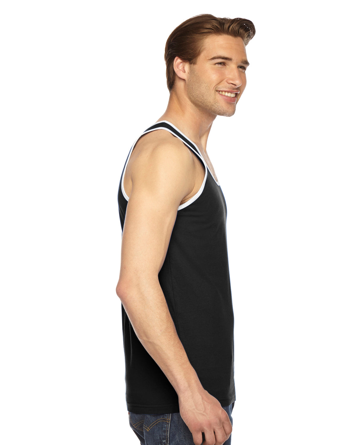 Unisex Fine Jersey Tank - Black / White