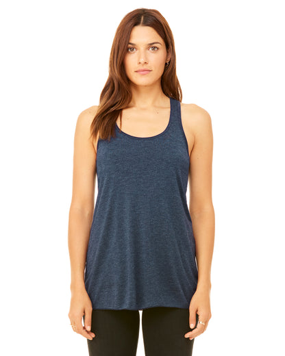 Women's Flowy Racerback Tank - Heather Navy