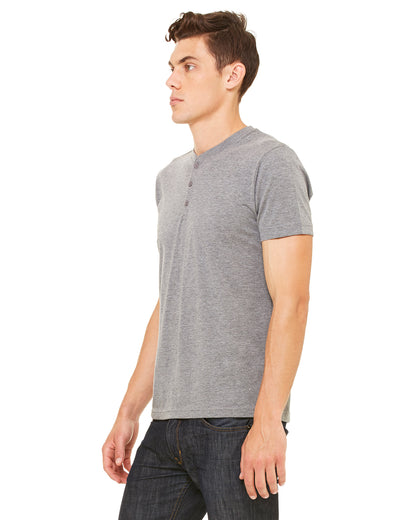 Men's Triblend Short-Sleeve Henley - Gray Triblend