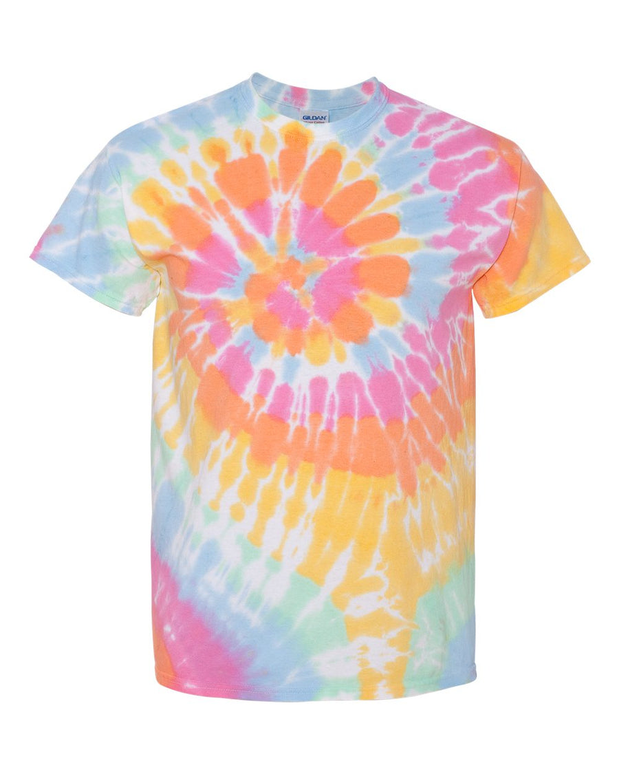 Unisex Multi-Color Spiral Short Sleeve T-Shirt - Aerial Spiral