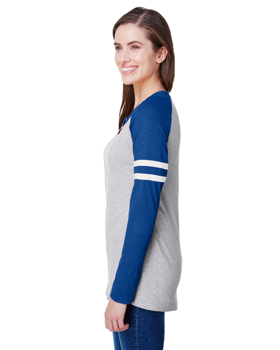 Women's Gameday Mash-Up Long Sleeve Fine Jersey T-Shirt - Vintage Heather / Vintage Ry / W