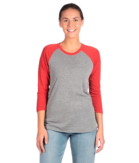 Unisex Triblend 3/4-Sleeve Raglan - Vintage Red / Premium Heather