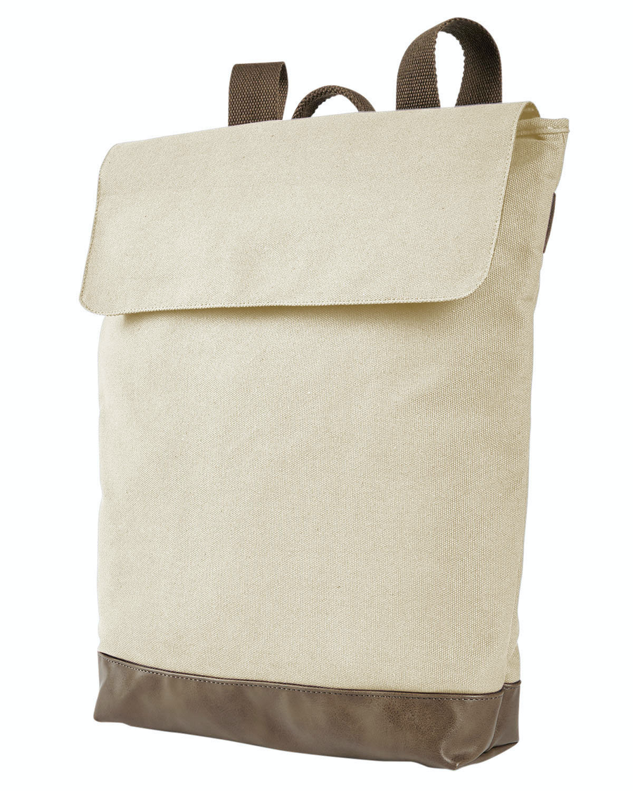 Canvas Rucksack Backpack - Natural / Brown