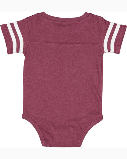 Infant Football Bodysuit - Vintage Burgundy / Blue White